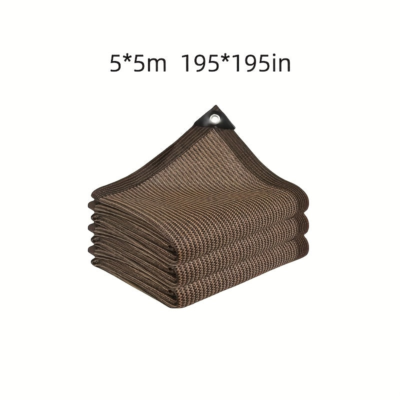 Brown HDPE Shade Sail provides 95% sun block for outdoor spaces, heat resistant with UV protection.