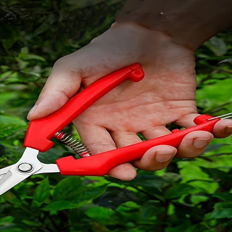 1pc premium stainless steel garden shears for effortless cutting, no battery required, classic style for home gardening enthusiasts.