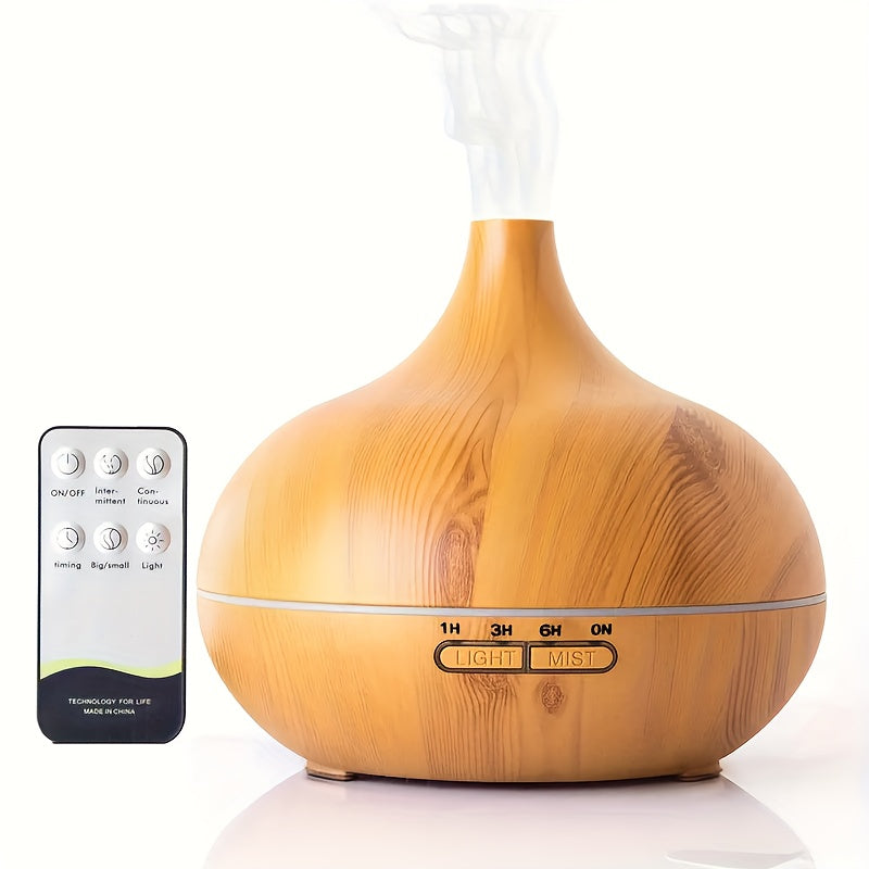 USB-powered aromatherapy diffuser with remote control, auto shut-off, perfect for bedroom ambiance, 18.6oz.