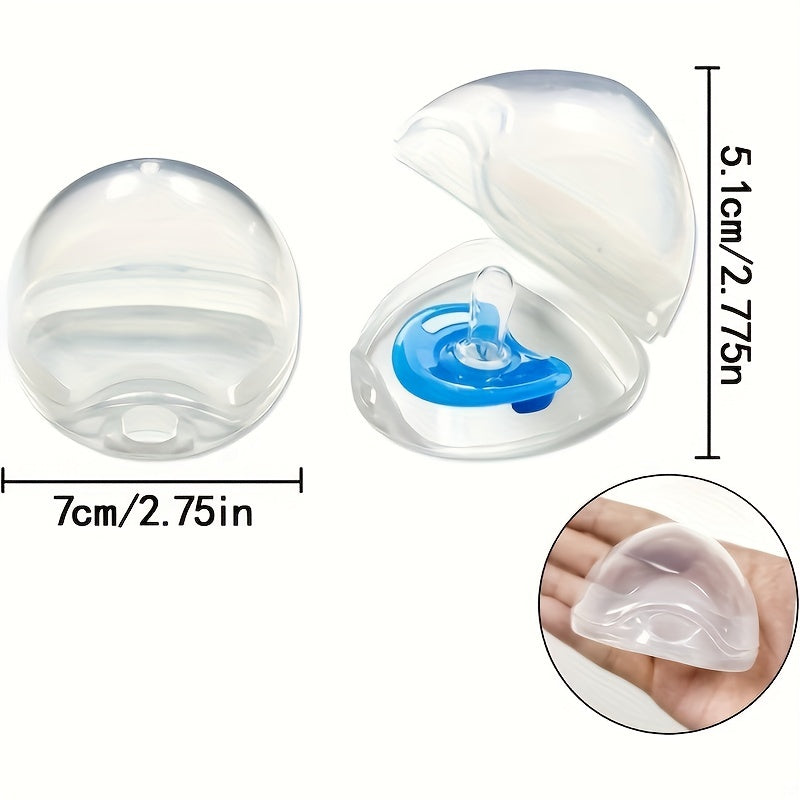 Clear Pacifier Container, Pacifier Storage Box, Non-Toxic Pacifier Holder for On-the-Go and at Home