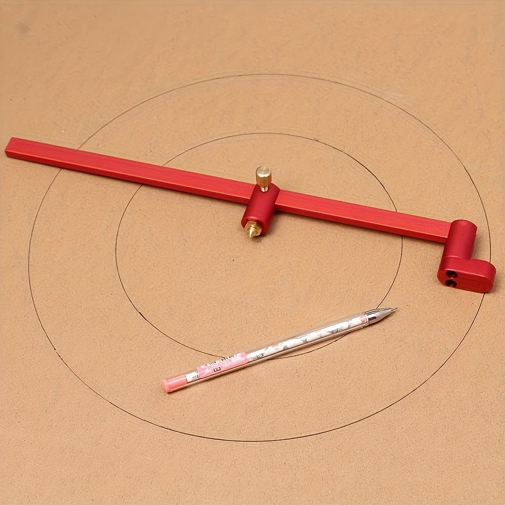 Woodworking scribing gauge with center finder, lengthening aluminum alloy circle ruler, and compass for woodturners.