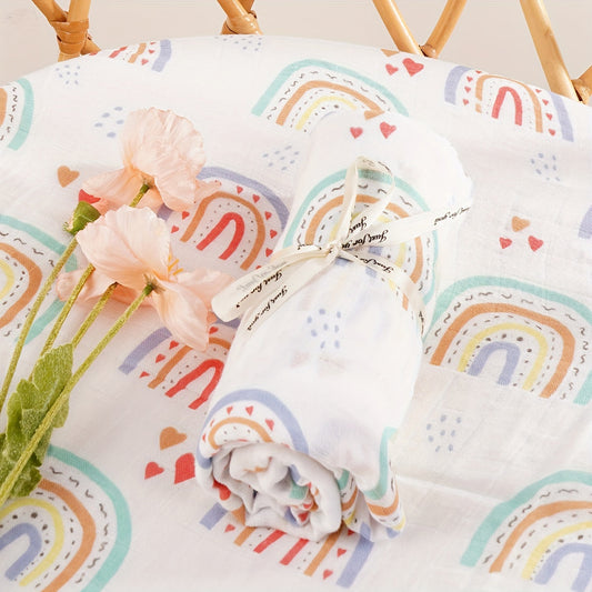 Elinfant's versatile 1-piece bamboo muslin swaddle wrap can be used as a spring or summer baby blanket, cozy beach towel, or adorable infant receiving blanket.