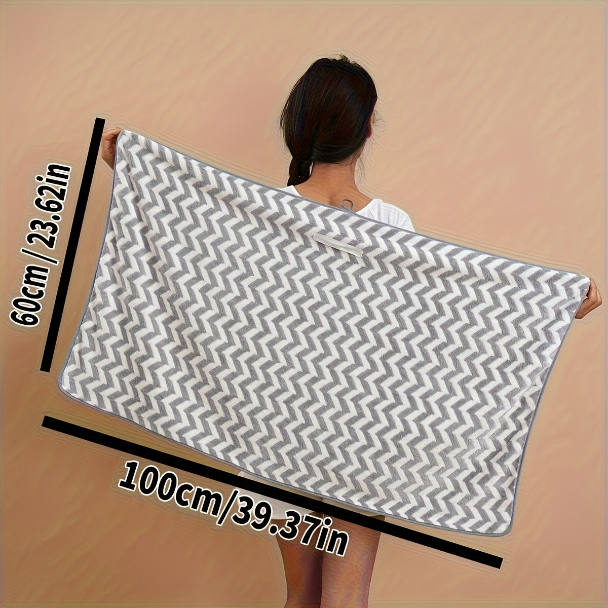 Ultra-soft hair towel wrap for women with quick dry and super absorbent features. Ideal for both long and short hair, with a modern geometric design - a bathroom essential.