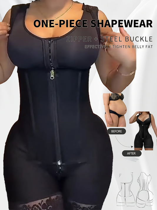 Women's one-piece shaping shapewear with waist cincher.