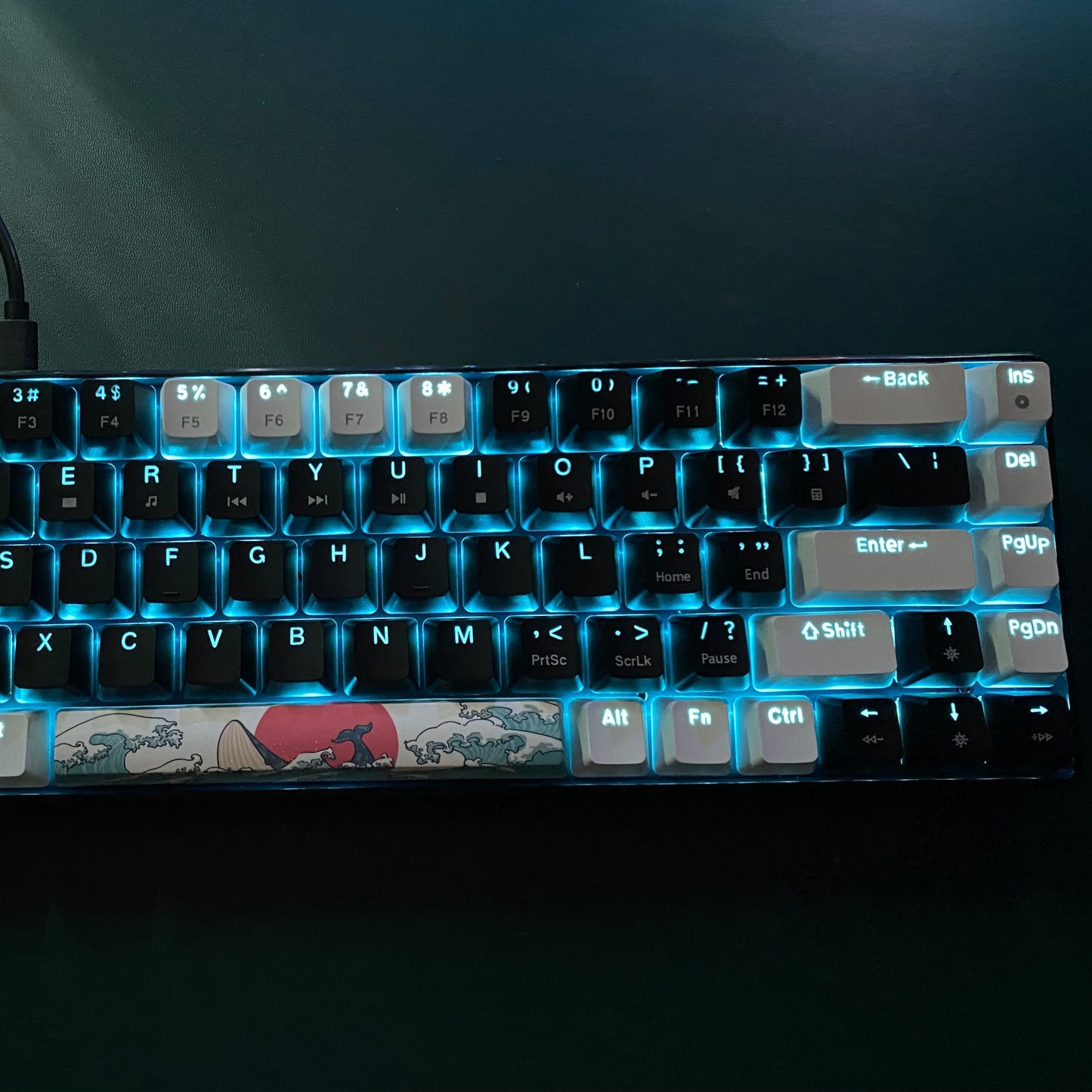 Compact 60% mechanical gaming keyboard with ice blue LED backlit and 68 keys. Features blue switch for Windows laptop and PC. Perfect gift for birthdays, Easter, President's Day, for boys