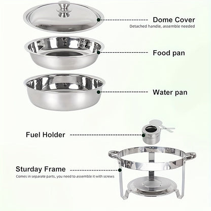 Stylish Stainless Steel Buffet Stove Set for Home Gatherings, featuring Detachable Cloche Stove and Round Insulation Stove