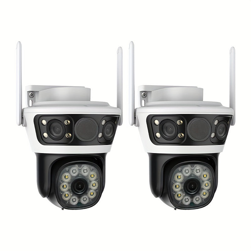 Get two Anyazhineng 1296P HD outdoor security cameras for wall hanging. These cameras are not waterproof and can be controlled through Android and an app. They feature night vision, are compatible with smartphones, have a 355° pan and 90° tilt, offer