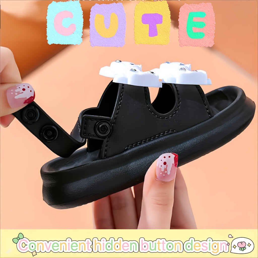 Stylish bowknot sandals for girls, perfect for indoor and outdoor wear.