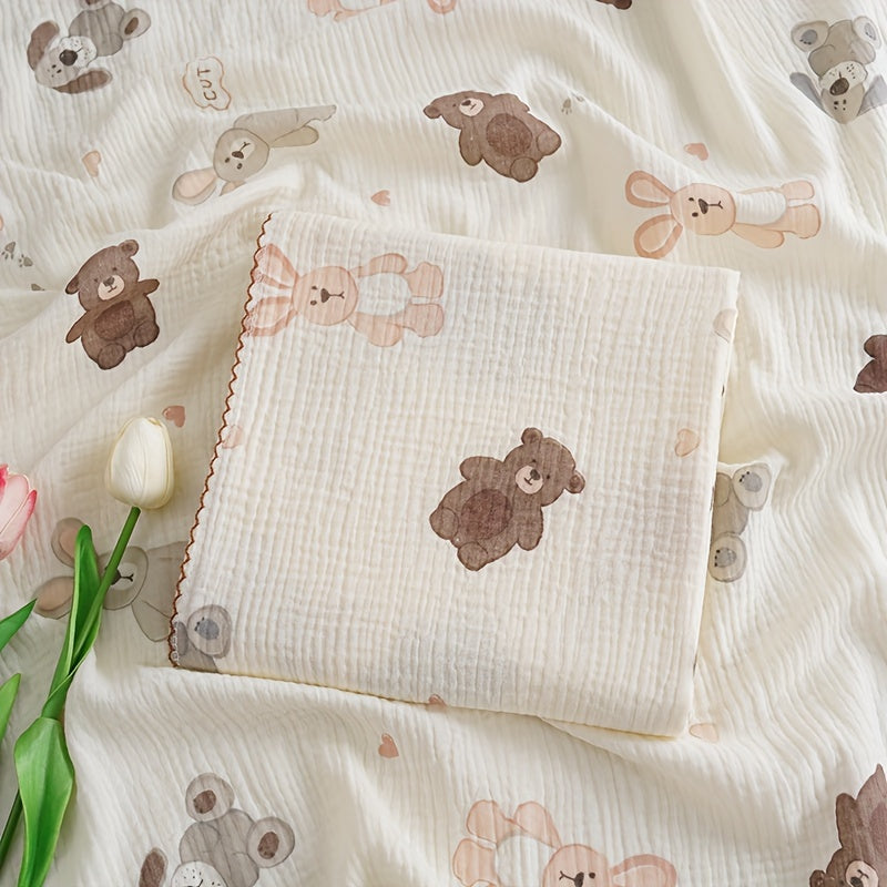 Soft double-layer gauze swaddle blanket designed for children - Ideal for providing comfort and care to little ones, recommended for hand washing.