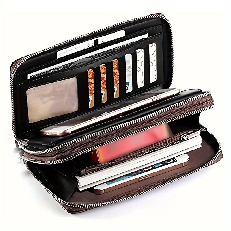 Long wallet for men, large clutch bag, mobile phone bag - ideal gift.