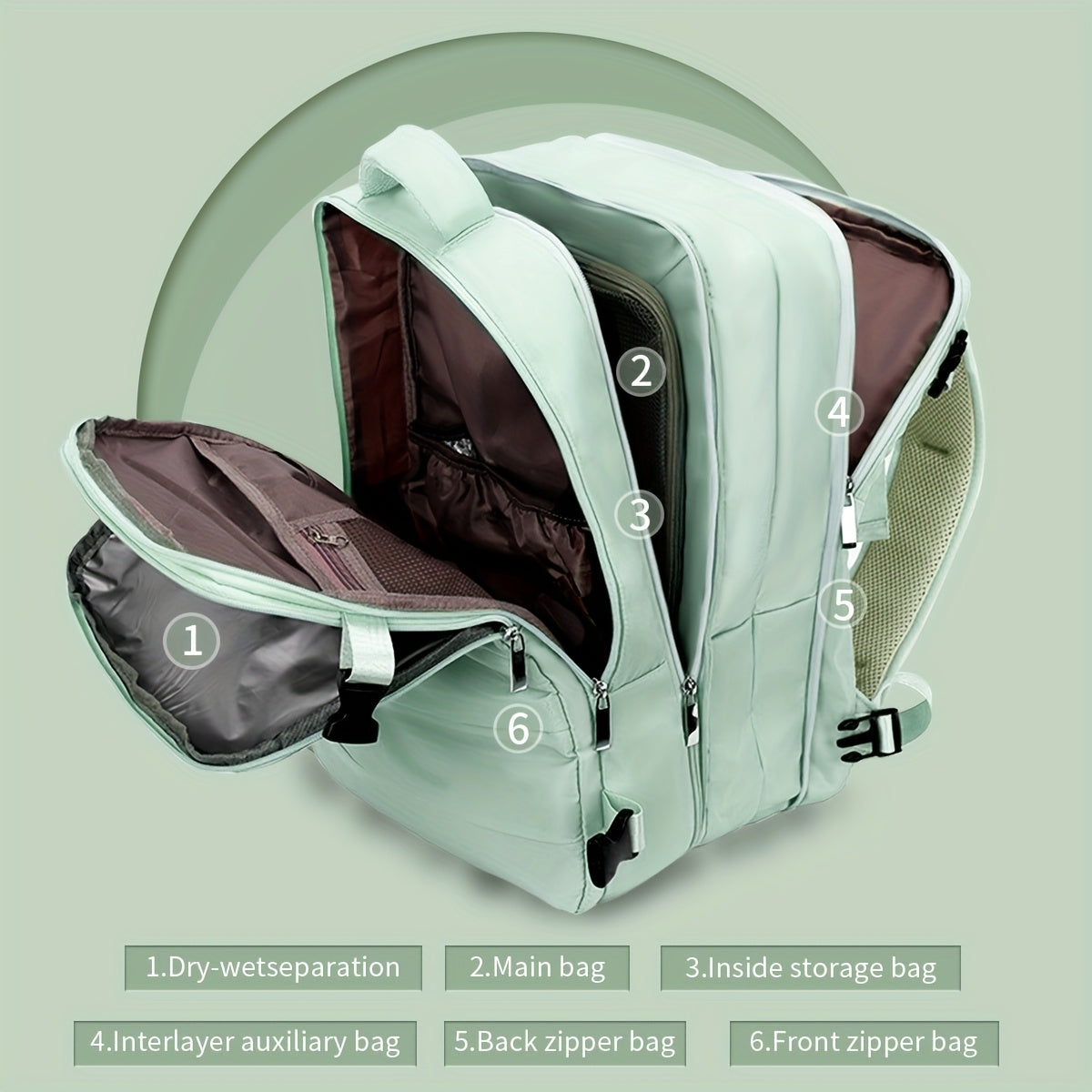 Expandable backpack approved for use as a laptop schoolbag and outdoor travel rucksack.