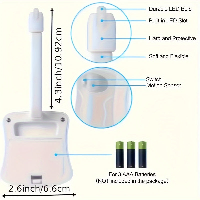 LED Toilet Night Light with 8 Color Gradient, Simple Button Control, and Barrier-Free Design, AAA Battery Powered (Batteries Not Included)