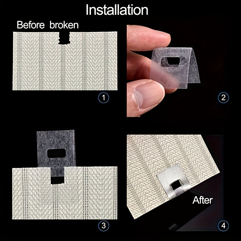 Vertical Blind Repair Tabs - Set of 25, Simple Installation, Clear Replacement Slats Compatible with All Brands and Models