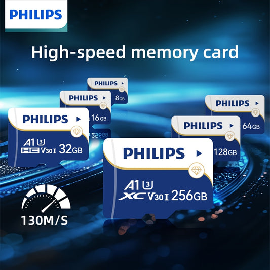 High-speed micro SD cards available in capacities ranging from 8GB to 128GB for various devices like drones, projectors, and smart devices.