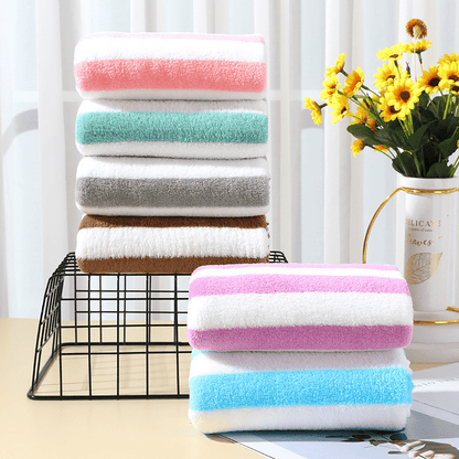 73.0cm x 32.99cm Striped Towel Set: Quick-drying, absorbent, and skin-friendly bath towels. Perfect for home bathrooms and ideal as Valentine's Day gifts.