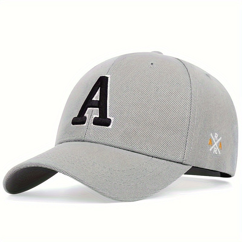 Men's A Letter Embroidery Baseball Cap, Outdoor Sun Protection Casual Cap for Spring and Autumn Travel.