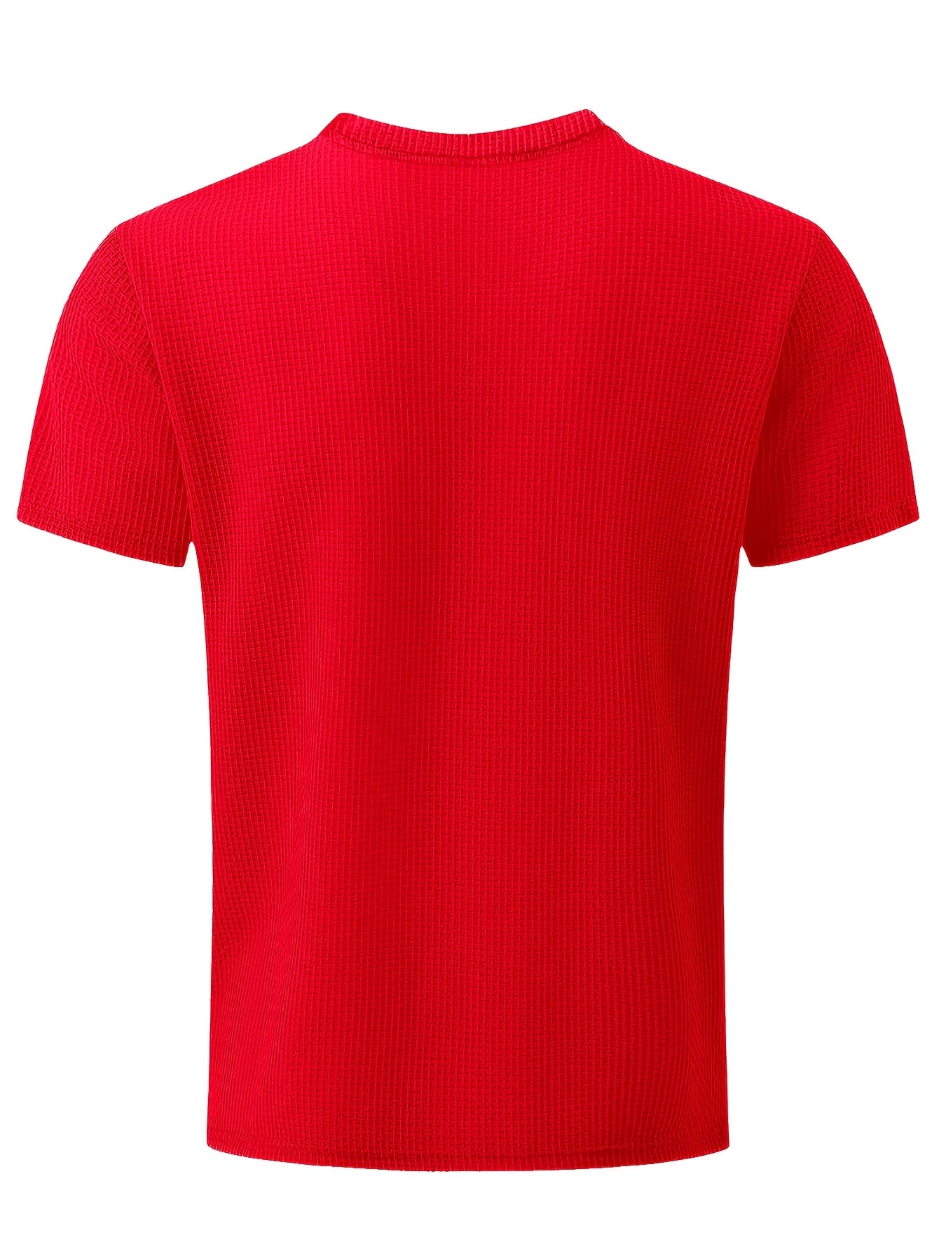 Men's summer casual crew neck t-shirt in solid color knit fabric, regular fit. Made of 94% nylon and 6% spandex, non-stretch with comfort stretch. Weighs 200gsm, suitable for daily wear.