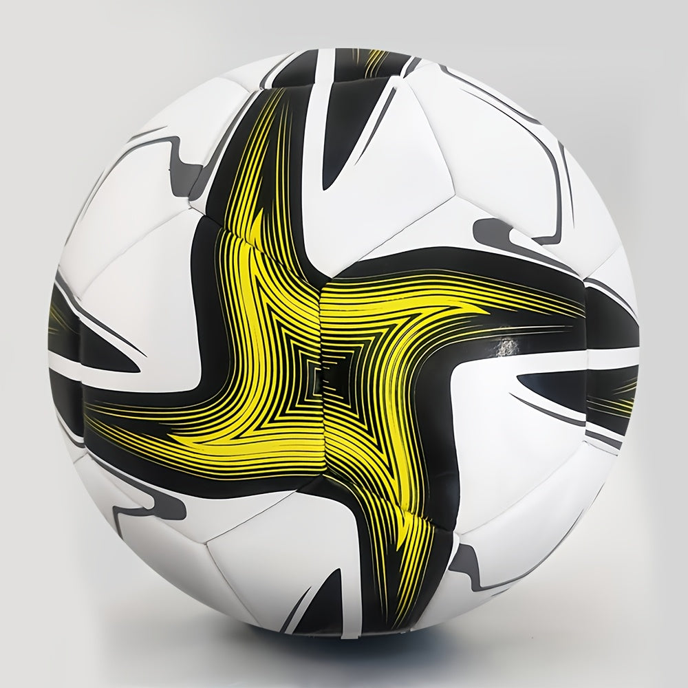 1pc Vortex Pattern Soccer Ball, Size 5, Durable PVC Material, Ideal for Outdoor Training and Matches, All-Season Play, No Electricity or Inflator Required.