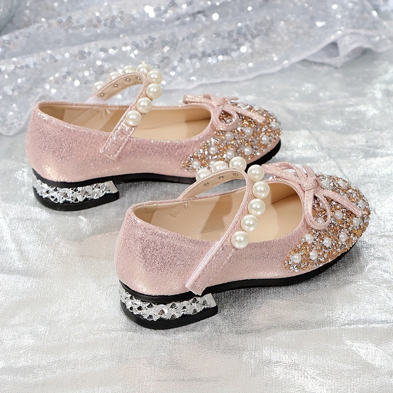 Summer Crystal Princess Shoes with Soft Soles for Little Girls and Toddlers.