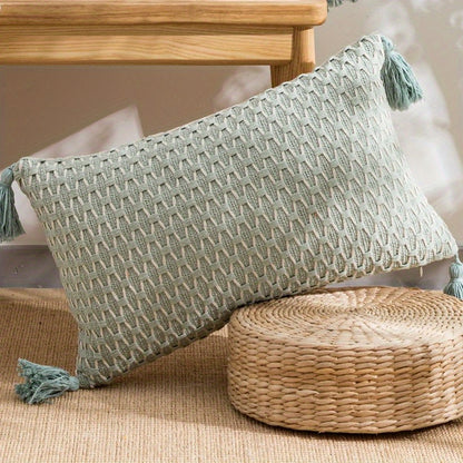 Modern minimalist jacquard knitting pillow cover - soft and stylish for living room, bedroom, office chair.