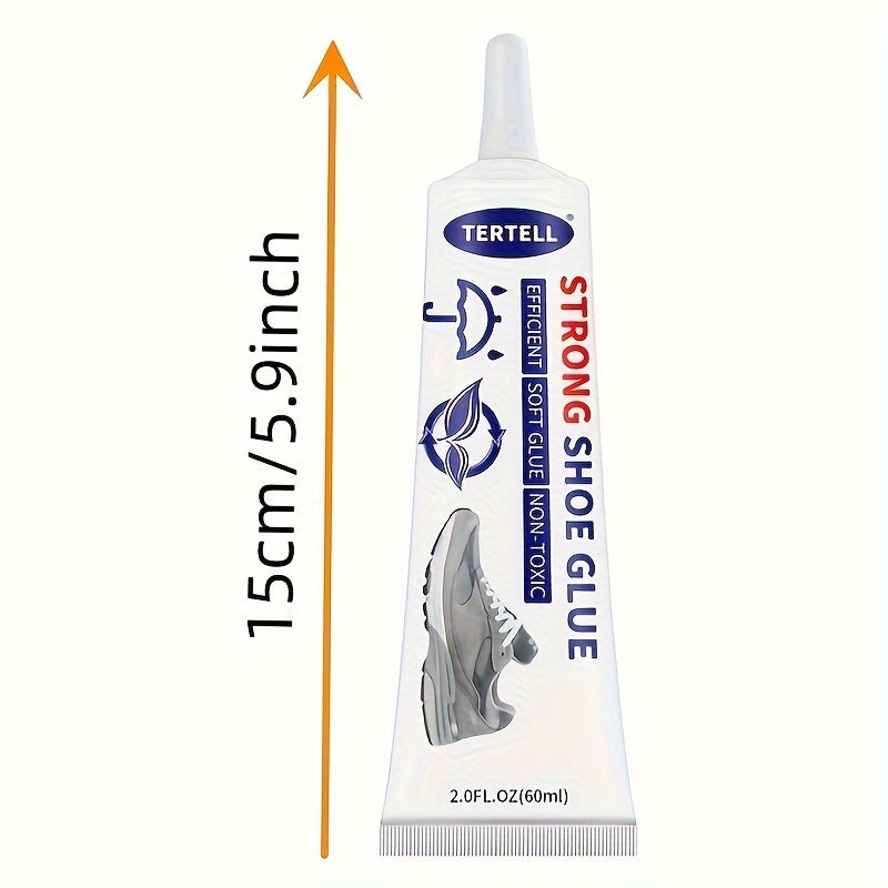 INTENTION Strong Shoe Glue - 60ml Waterproof, High & Low Temperature Resistant, Non-Toxic, Odorless, Transparent Adhesive for Plastic Materials, Safe for Sneakers & DIY Repairs