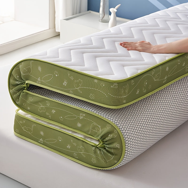 Orthopedic 3D Latex Memory Foam Mattress Topper with Quilted Design, Soft and Breathable, Pressure-Relieving Sleep Experience, Polyester Cover, No Power Needed