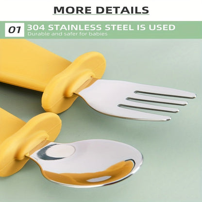 This toddler cutlery set includes a durable and safe stainless steel baby fork and spoon. The set comes in an opp bag and features a cute panda pattern handle made of food grade silicone.