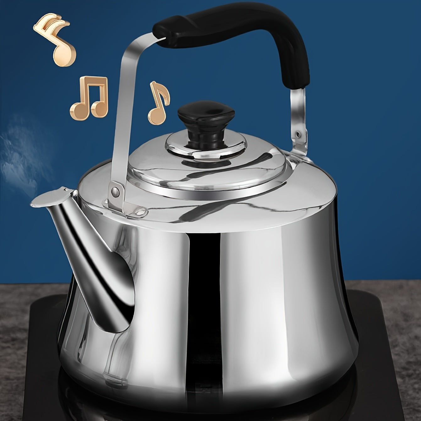 Stainless Steel Kettle with Thickened Large Capacity, Suitable for Gas Stove, Induction Cooker, and Outdoor Use - Food Grade and Household Daily Whistling Kettle