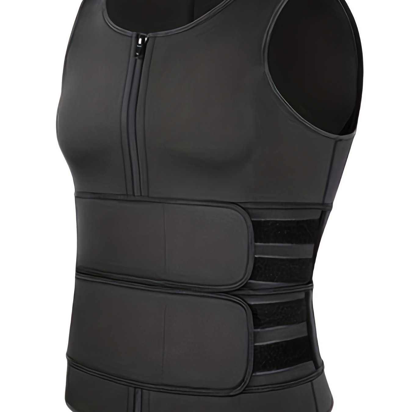 Student's new chest binder top with abdominal belt, body shaper, waist cincher, and tank top.