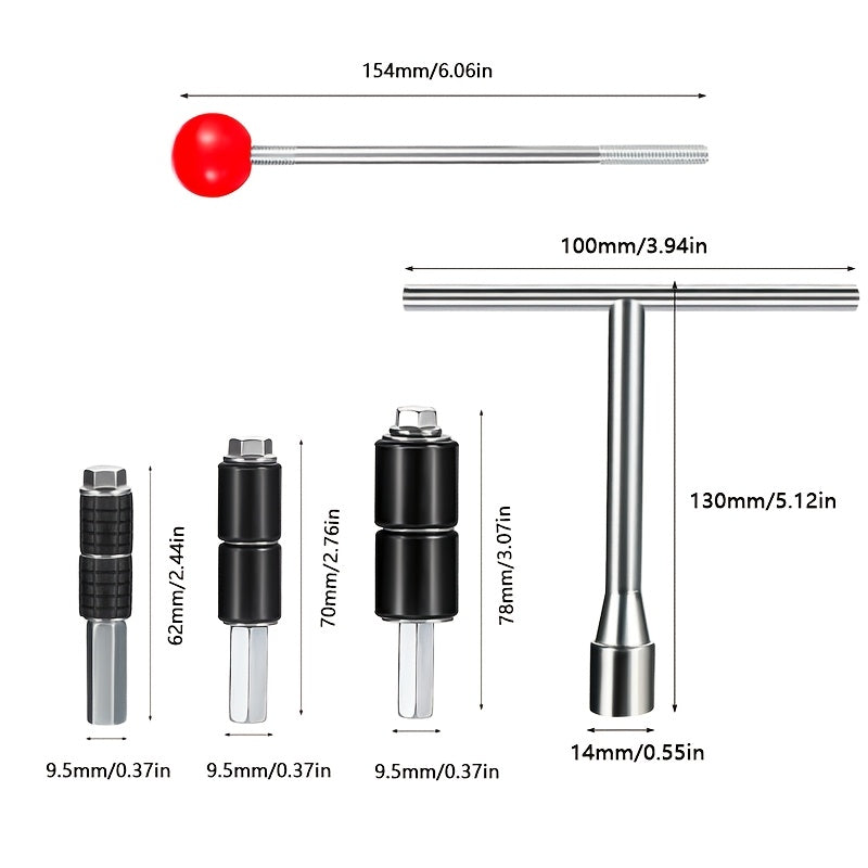 Durable stainless steel hot melt water stopper set with T-handle, screw, and expansion heads for fast plumbing repairs and home improvement.