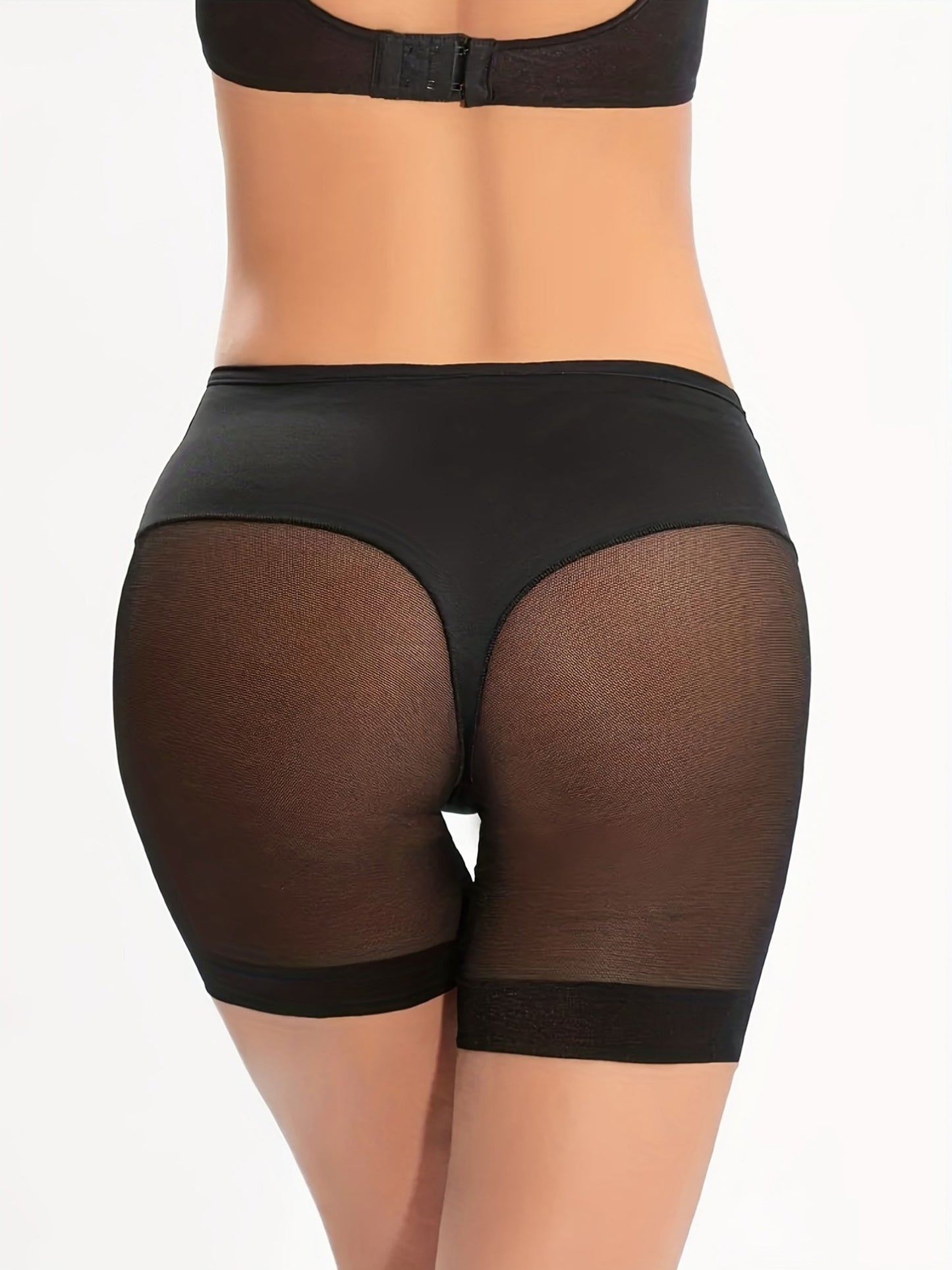 Butt lifting tummy control shorts for women, comfortable and breathable with contrast mesh shaping.