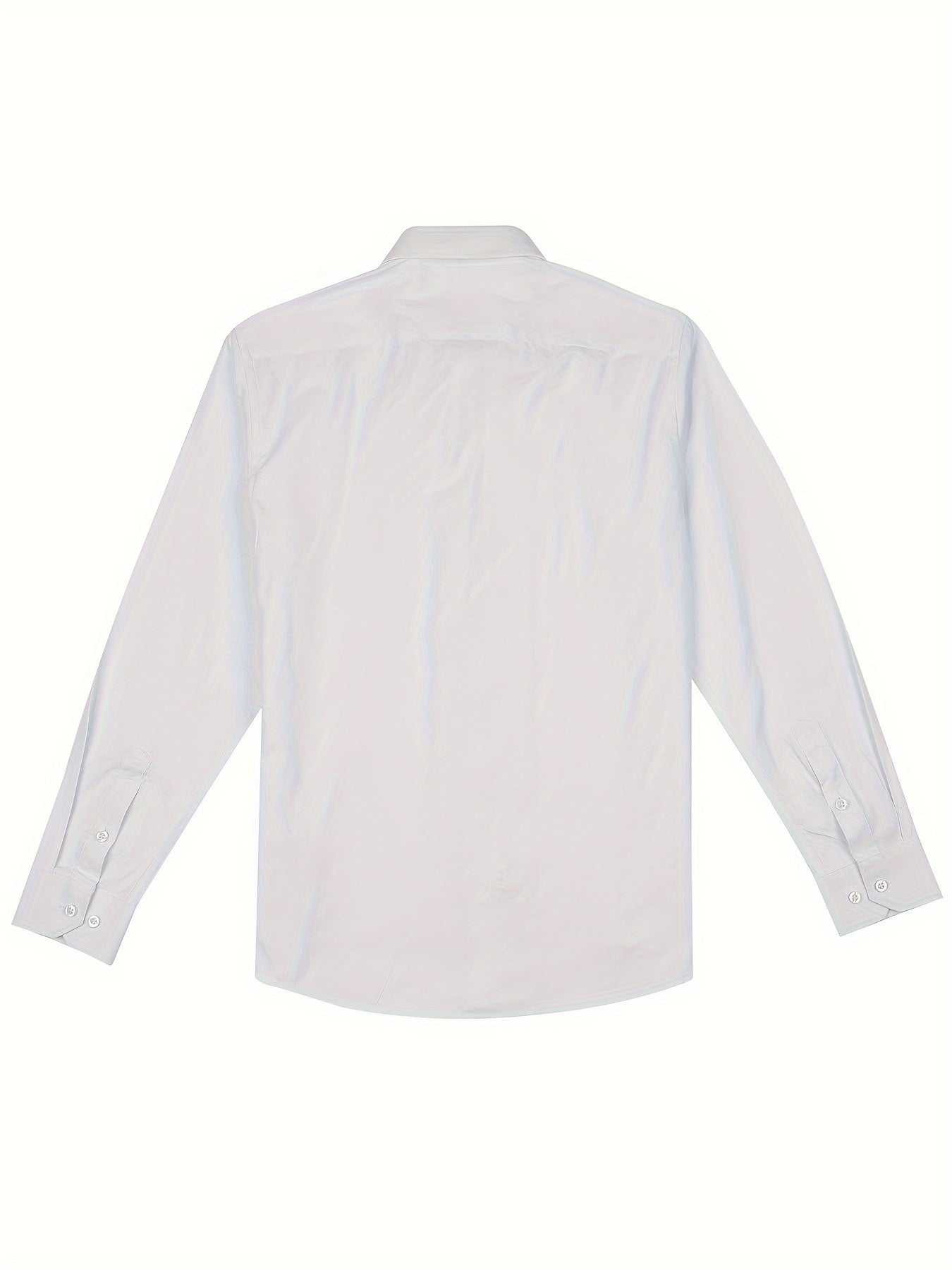 1+2 solid color button-up shirts for men, long-sleeve with pockets, cotton blend, soft and comfortable.