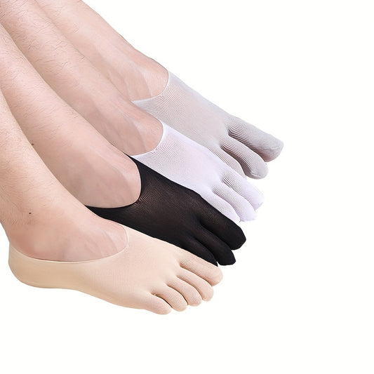 4 Pairs Men's Five Finger Socks, Thin Mesh, High Performance Athletic Toe Socks