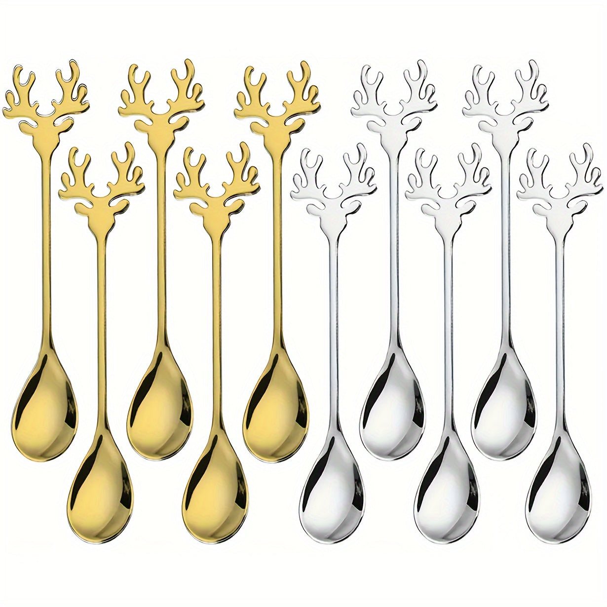 Reindeer Coffee Spoons - Add a festive touch to your Christmas mornings with these stainless steel utensils.