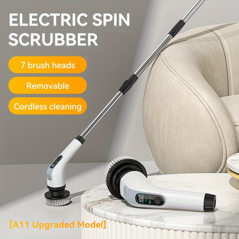 Get your hands on the 2024 Cordless Electric Scrubber Set featuring a high-definition display. With 8+2 speed settings, this portable brush is perfect for cleaning your bathroom, kitchen, tile, bathtub, and car.