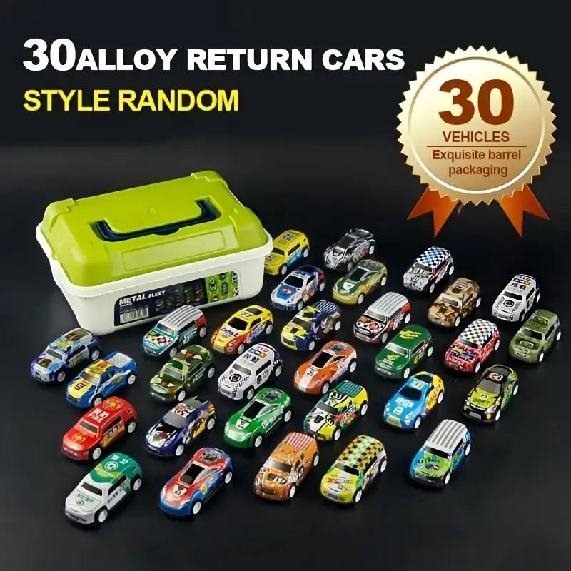 20/30/50-piece metal spring iron car box set of small toys for children in winter.