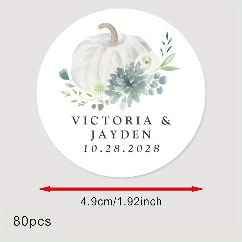 Personalized Round Labels for Bridal Showers - Custom Thank You Stickers with Name & Date, Matte Finish on Recyclable Paper