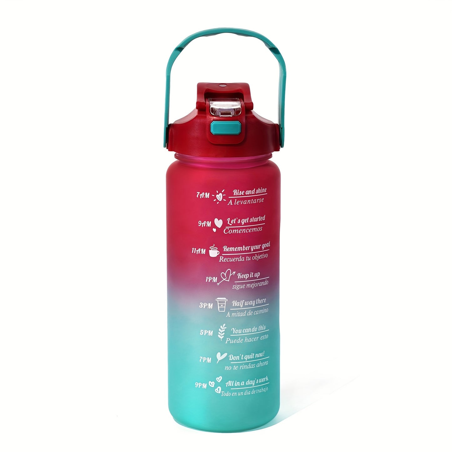 Motivational water bottle set for outdoor activities and fitness; ideal for camping, hiking, and birthday gifts.