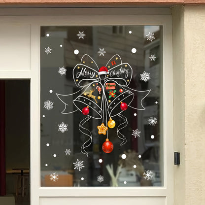 DJ3104-YL is a simple bell snowflake Christmas holiday decoration sticker made of glass. It is static, double-sided, and visible from both sides. This self-adhesive sticker is designed to be placed on windows, balconies, or any other glass surface.