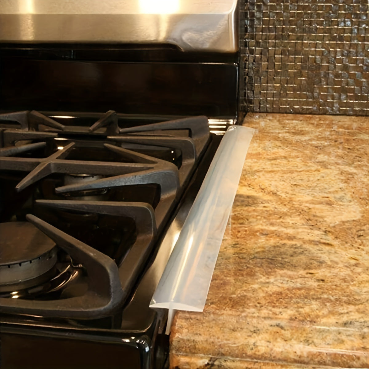 63cm/24.8in Silicone Stove Counter Gap Cover: Fill Gaps between Appliances, Resistant to Spills for Kitchen Counters