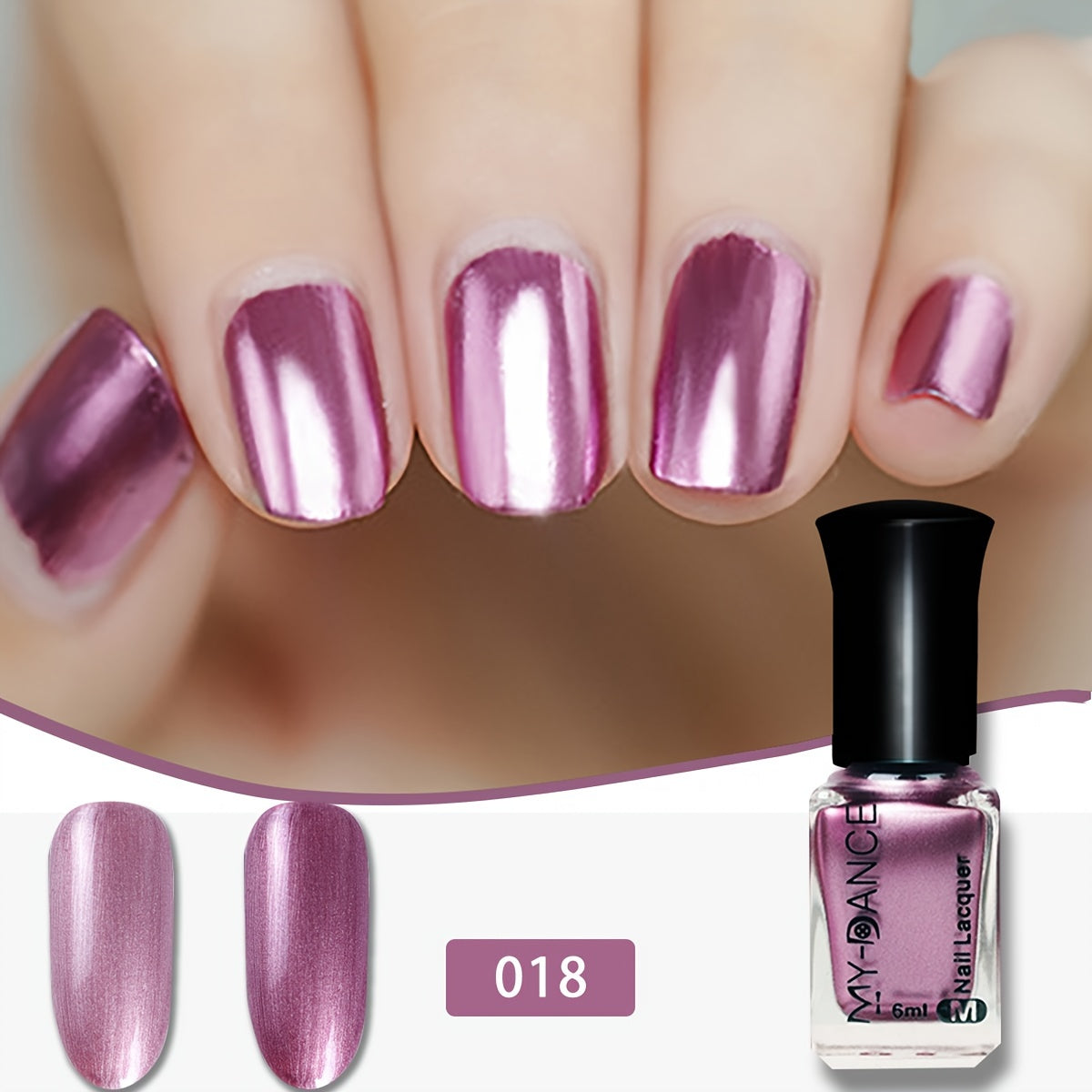 Fast-drying, metallic shine mirror nail polish for women- Long-lasting, hypoallergenic formula.