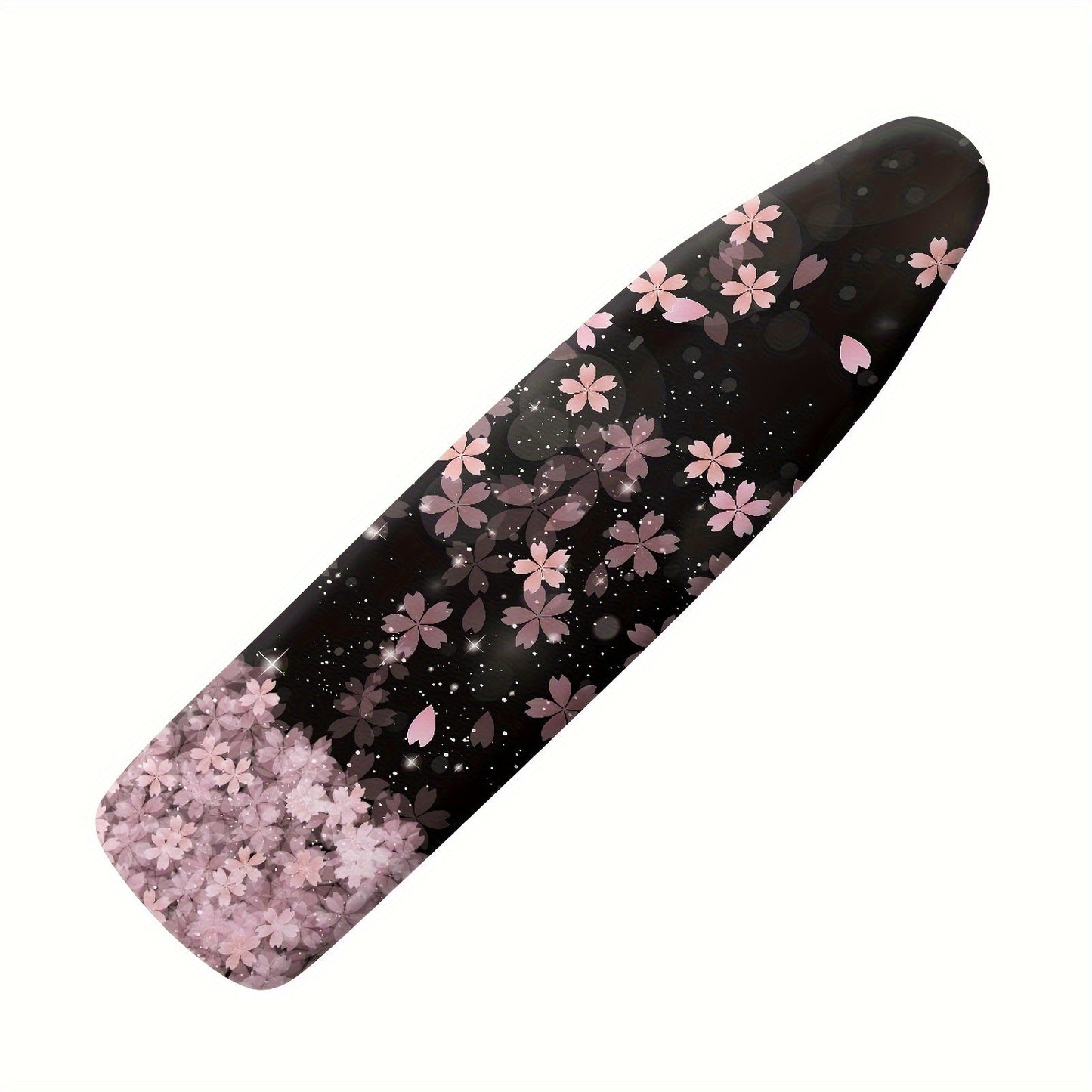 Elastic Edge Cherry Blossom Ironing Board Dust Cover with Hook-and-Loop Fasteners - Fits Standard Boards, Made of Polyester in Black/White and Pink/White Designs for Home Decor