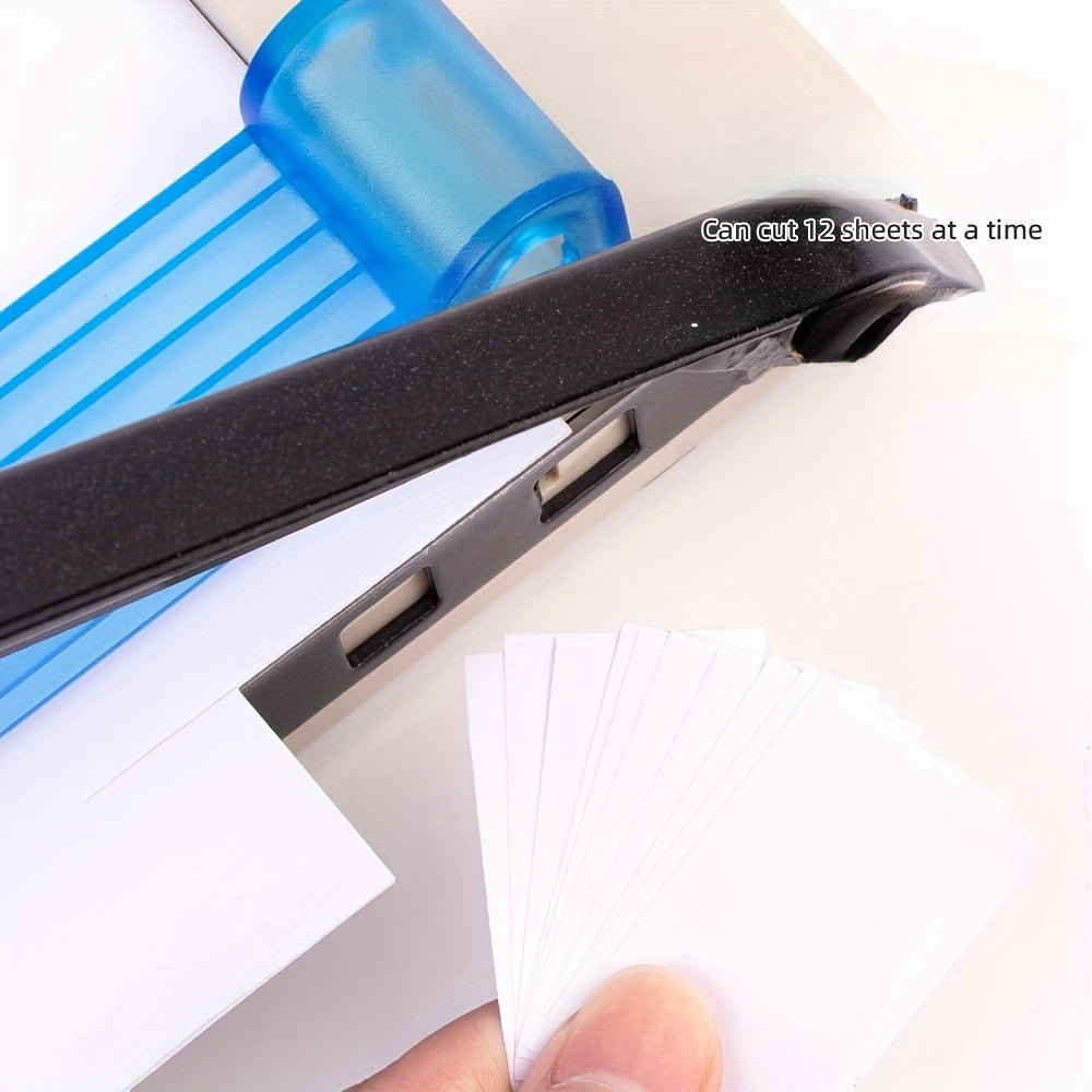 Manual A4 paper cutter with removable blade and ABS resin body.