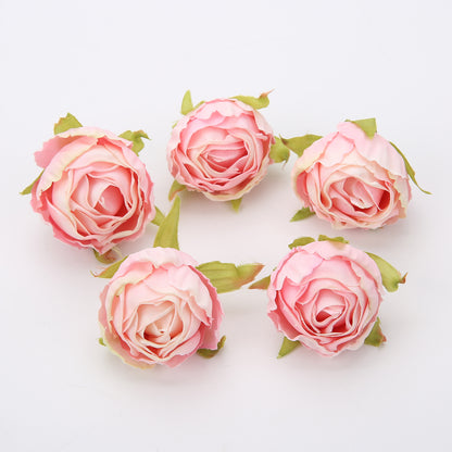 10 pieces of silk tea buds roses for DIY wedding bouquets and Christmas decorations.