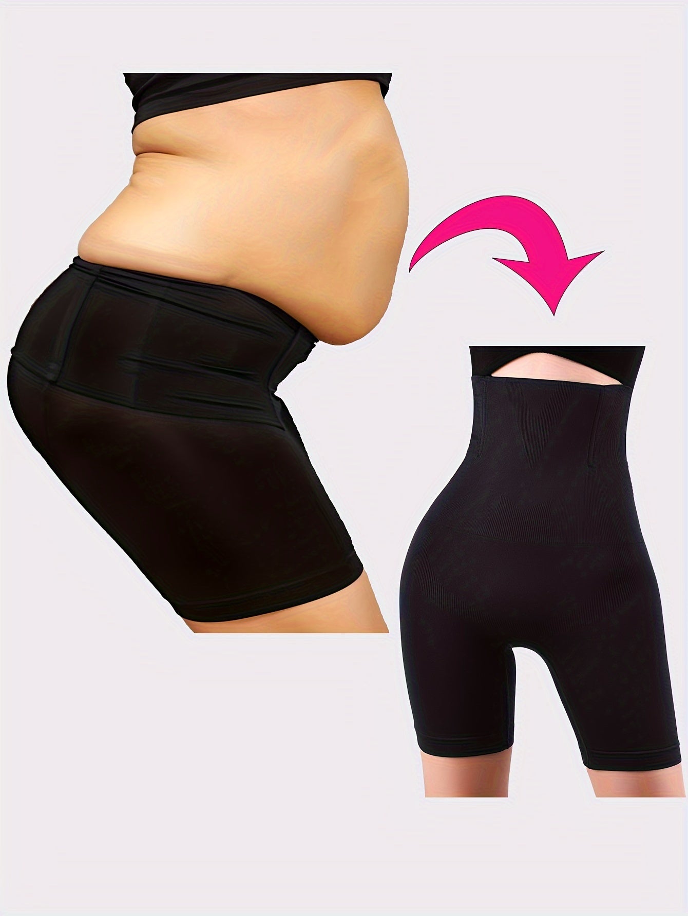 Stylish high-waist shapewear pants for women with tummy control, double-layer seamless design, butt lift, and safety underwear.