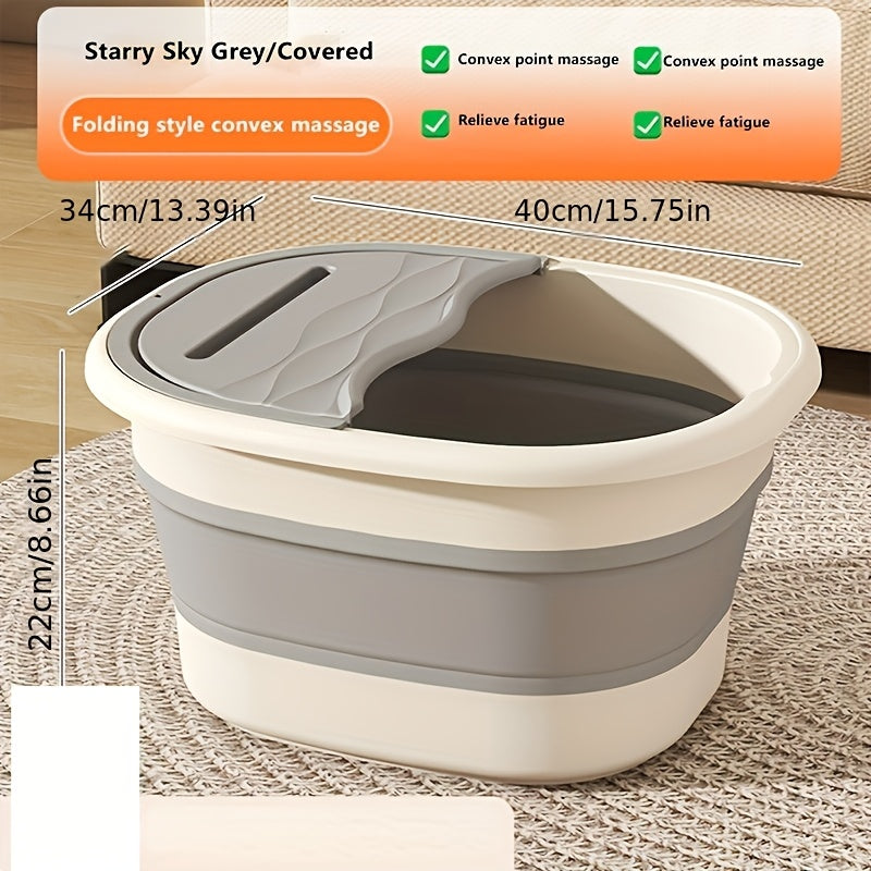 Portable foot soak tub with massage and easy-carry design for home spa experience.