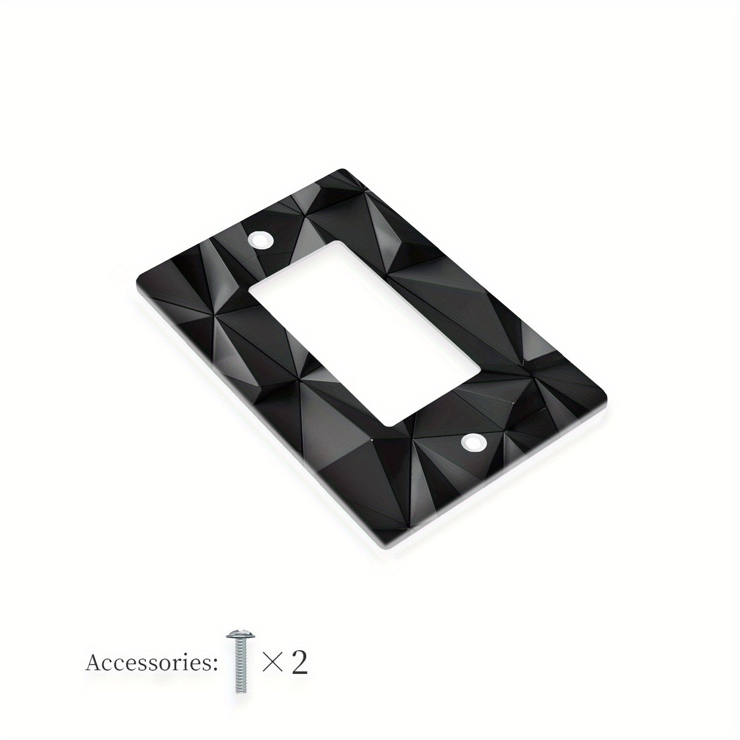 1 or 2 gang black 3D decorative light switch cover for country bathroom or bedroom decor. Pack of 1.