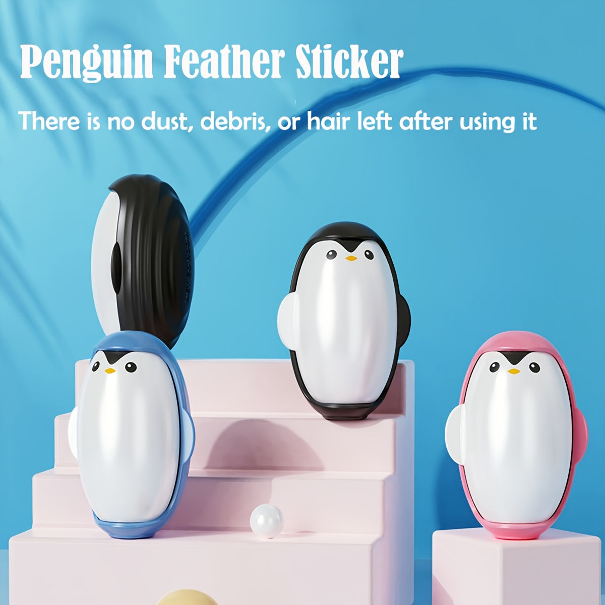 1pc Cute Penguin Reusable Pet Hair Remover Roller - Washable, Strong Adhesion for Cat & Dog Fur on Clothes and Furniture