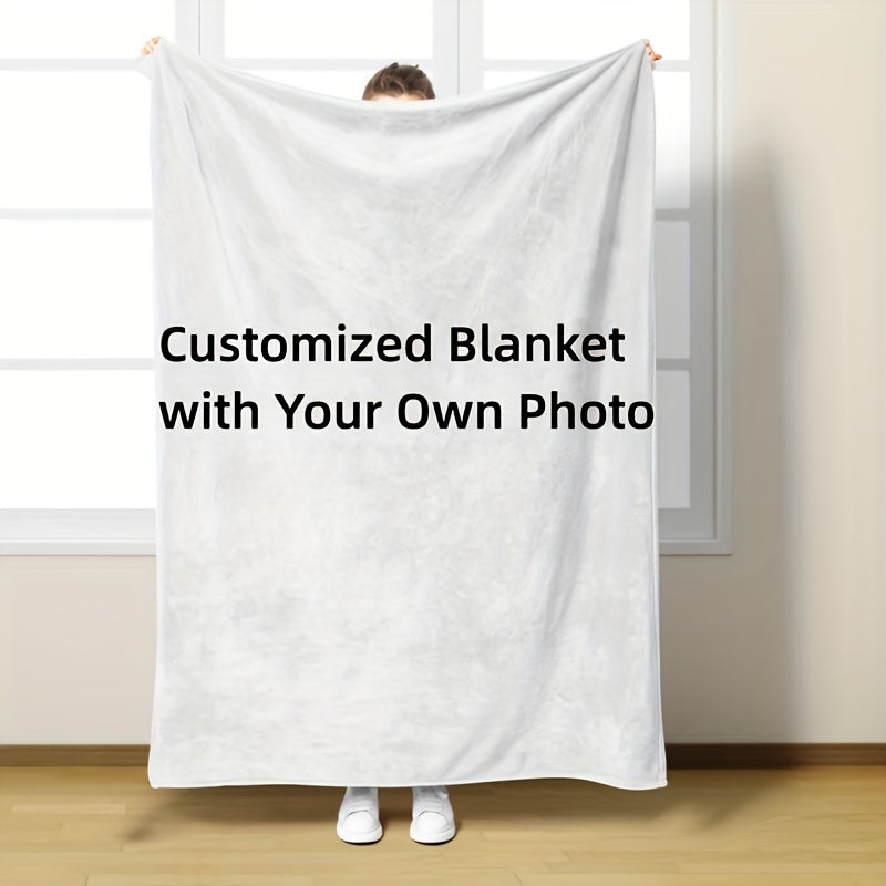 Choose Your Favorite Photo for a Personalized Flannel Blanket - Cozy, Custom Throw with Your Own Picture, Suitable for Any Season & Various Purposes, Great for Gifting on Special Occasions