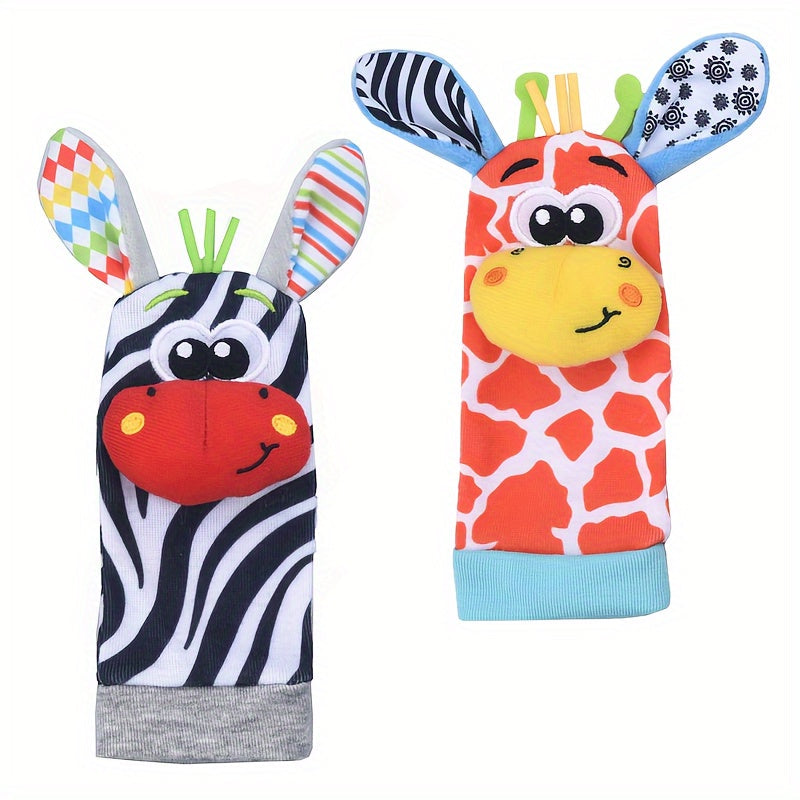 Plush Zebra Wrist Rattle Socks Set for Babies 0-12 Months - Perfect Gifts for Baby's Birthday, Halloween, Thanksgiving, Easter, and Christmas.